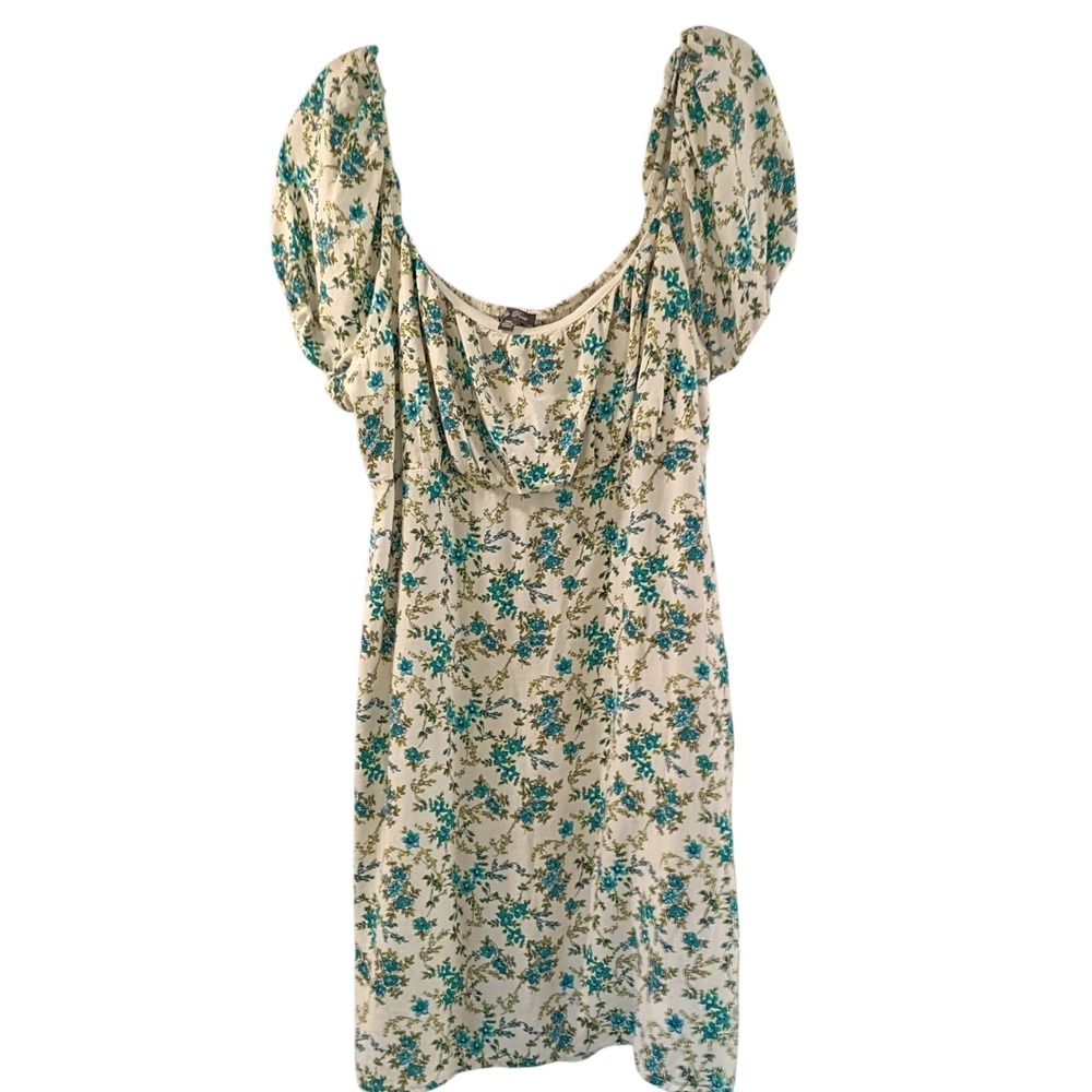 Lily Rose Women's Size XXL Lightweight Mini Cottagecore Summer Blue Floral Dress